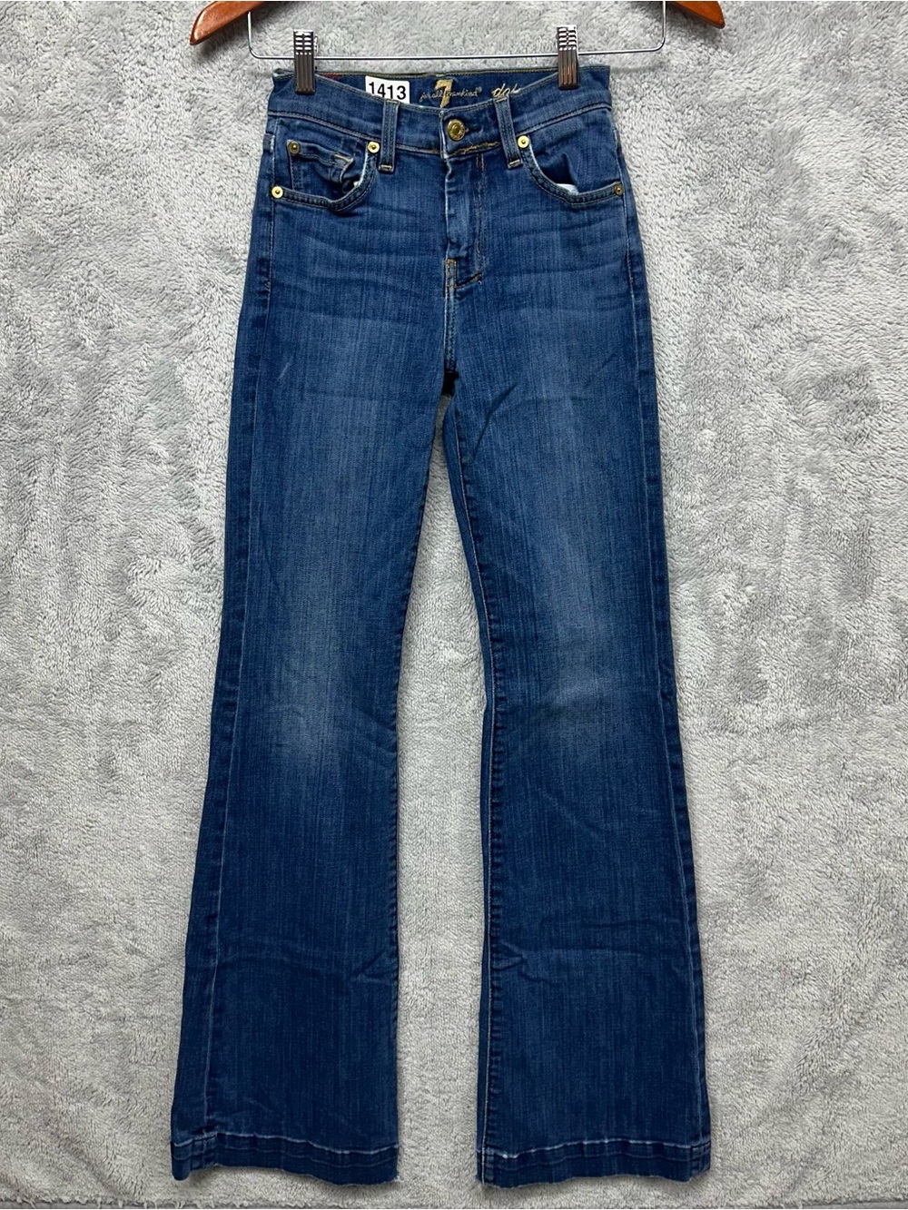 7 For All Mankind Dojo Flare Jeans Women’s 24 Medium Wash Wide Leg Flare Y2K - Picture 2 of 13